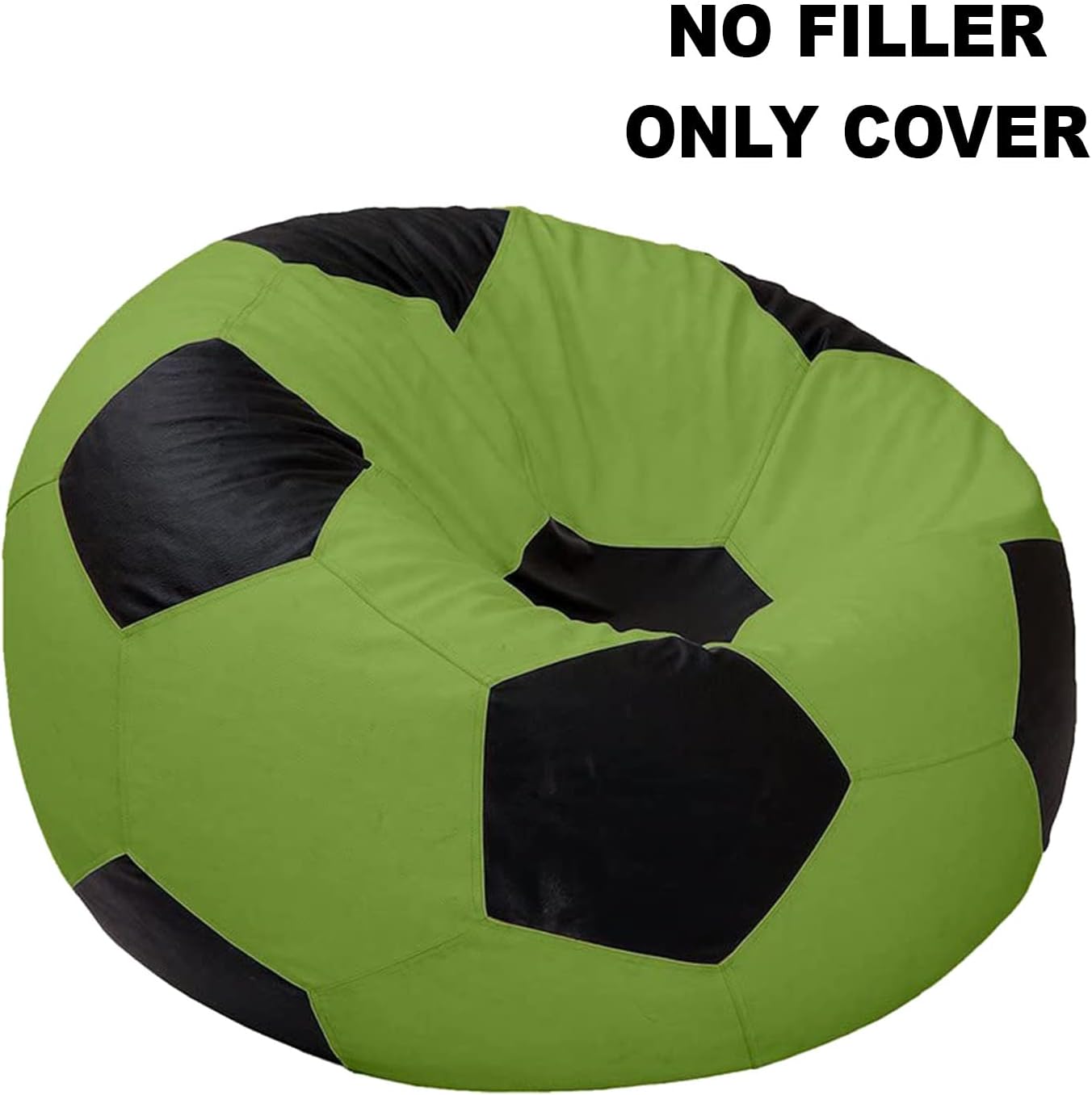 Bean Bag Cover (Filler Not Included), Leatherette Durable Double Stitched Material Sturdy Zippers